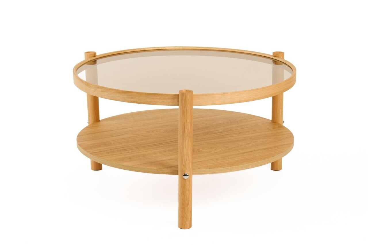 Masuta de cafea, Hanah Home, Monza 80, 80x48x80 cm, LEMN MASIV DE STEJAR, Stejar — imaginea 3