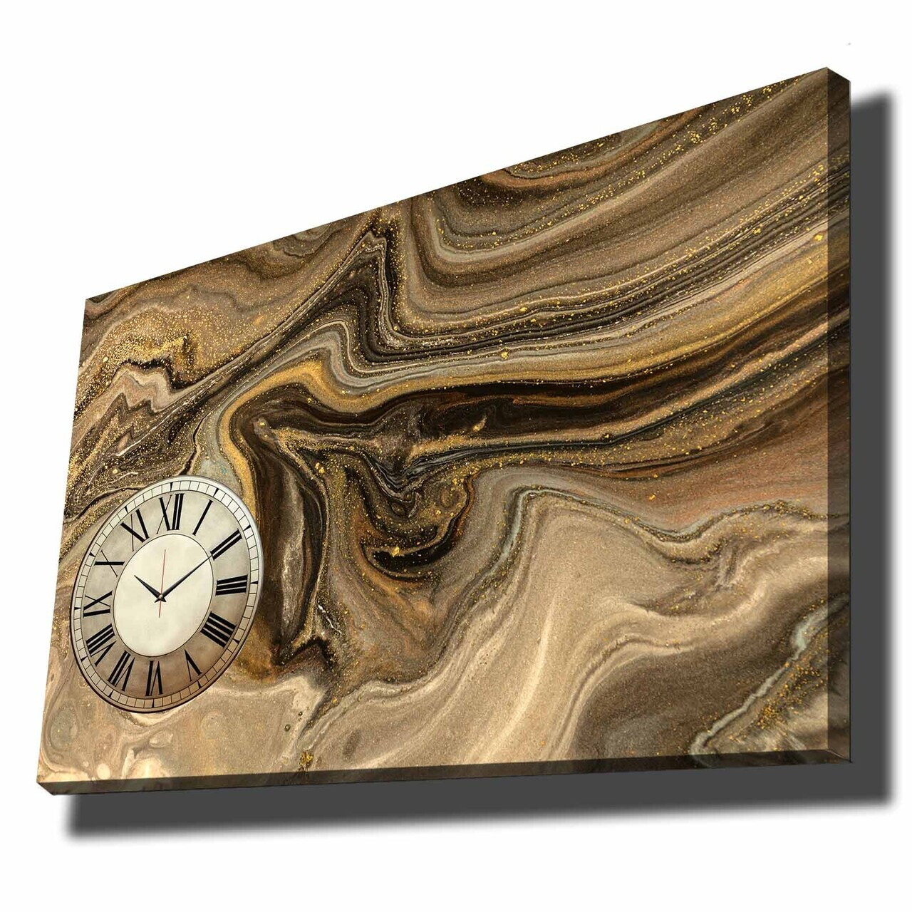 Ceas de perete, 70100CS-040, PÂNZĂ DIN PIELE ÎNTOARSĂ, Dimensiune: 70 x 100, Multicolor — imaginea 2