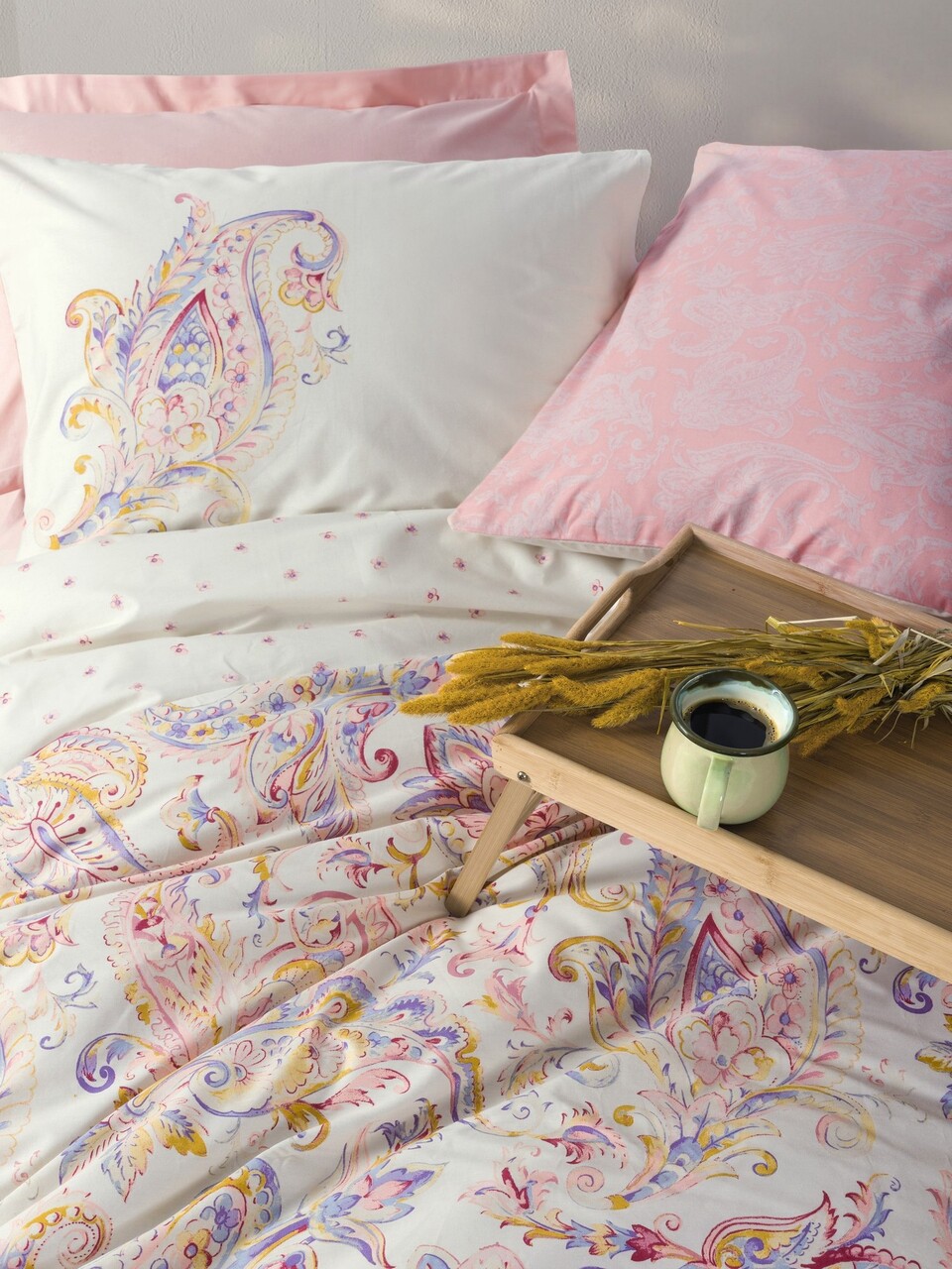 Lenjerie de pat pentru o persoana, Muna - Pink, Cotton Box, Bumbac Ranforce