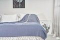 Cuvertura matlasata dubla, Zigzag - Blue, ICF Bedroom, Bumbac