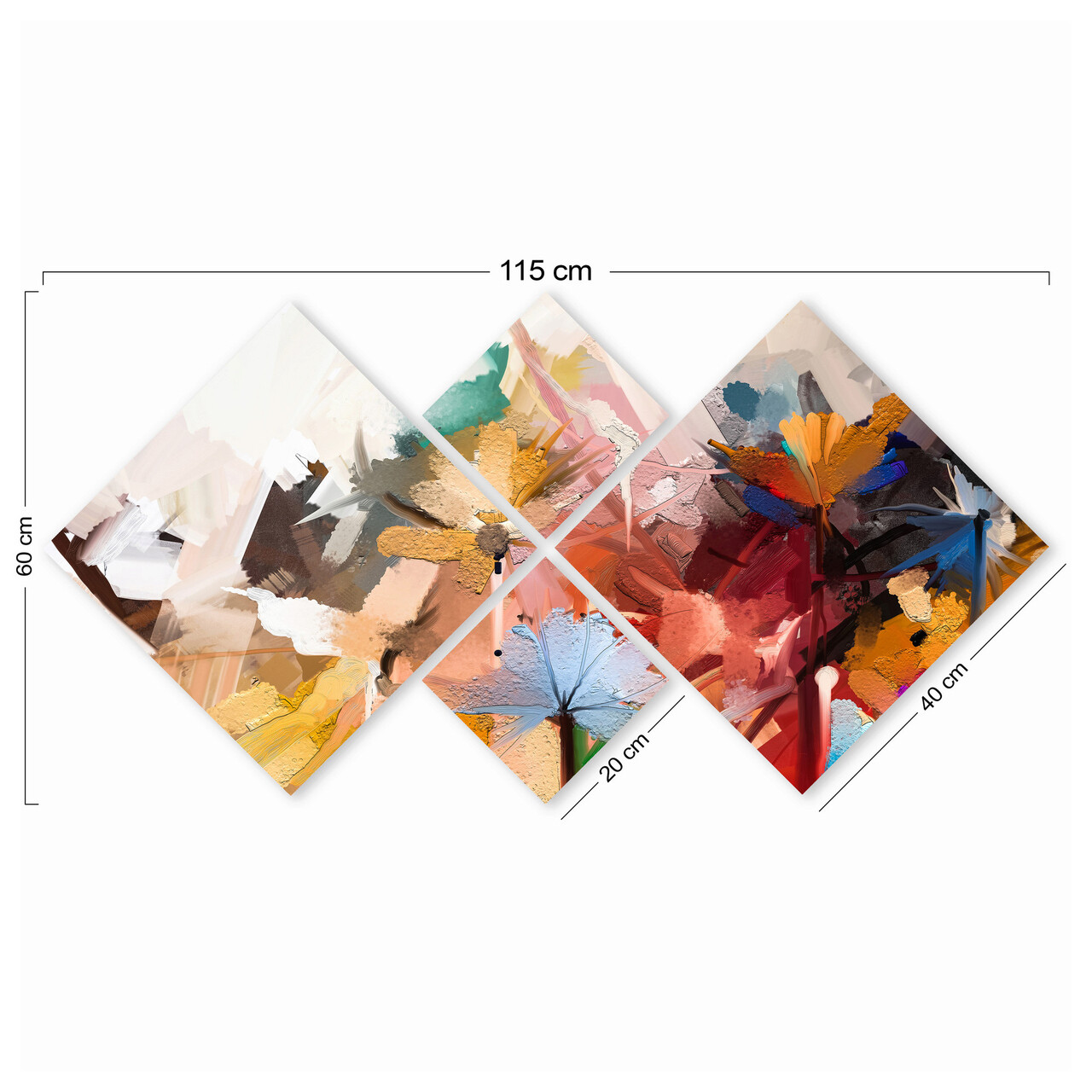 Set 4 tablouri decorative, 4MDF1421588795, MDF, Imprimat UV, Multicolor