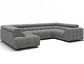 Coltar extensibil stanga 3 locuri ELTAP, LT-03ROY, Fectory, 346x205x93 cm, lemn/poliester, gri