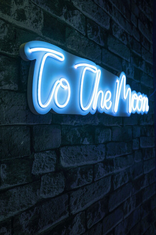 Decoratiune luminoasa led, to the moon, benzi flexibile de neon, dc 12 v, albastru
