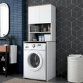 Dulap pentru masina de spalat, Wren, KD101 - 1950, 65 x 183.6 x 60 cm, pal melaminat, alb/nuc