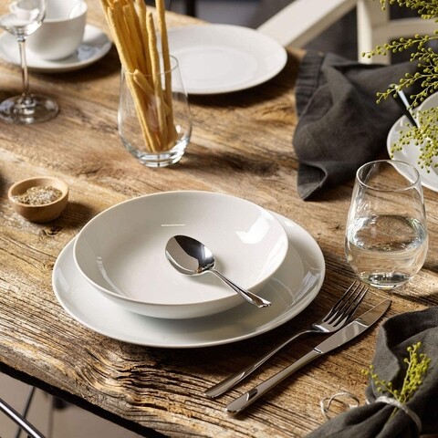 Set de masa 12 piese, like villeroy   boch, new fresh basic, portelan, alb