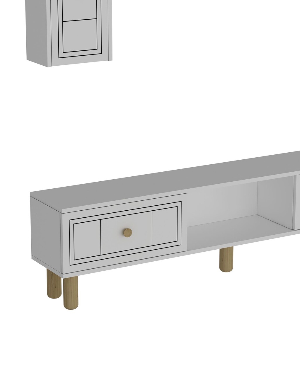 Comoda TV, Hanah Home, Dario Bohem, 150x44.6x29.6 cm, PAL , Alb - imagine 5