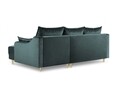 Coltar extensibil reversibil, Pansy, Mazzini Sofas, 4 locuri, cu lada de depozitare, 220x150x90 cm, catifea, albastru petrol