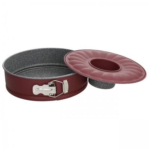 Poza Tava de copt cu capac Sweet Cherry, Tognana, 26 cm, otel carbon, burgund/gri