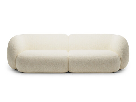 Canapea modulara 4 locuri, Kate, Micadoni, 243x99x76 cm, tesatura structurata, bej deschis