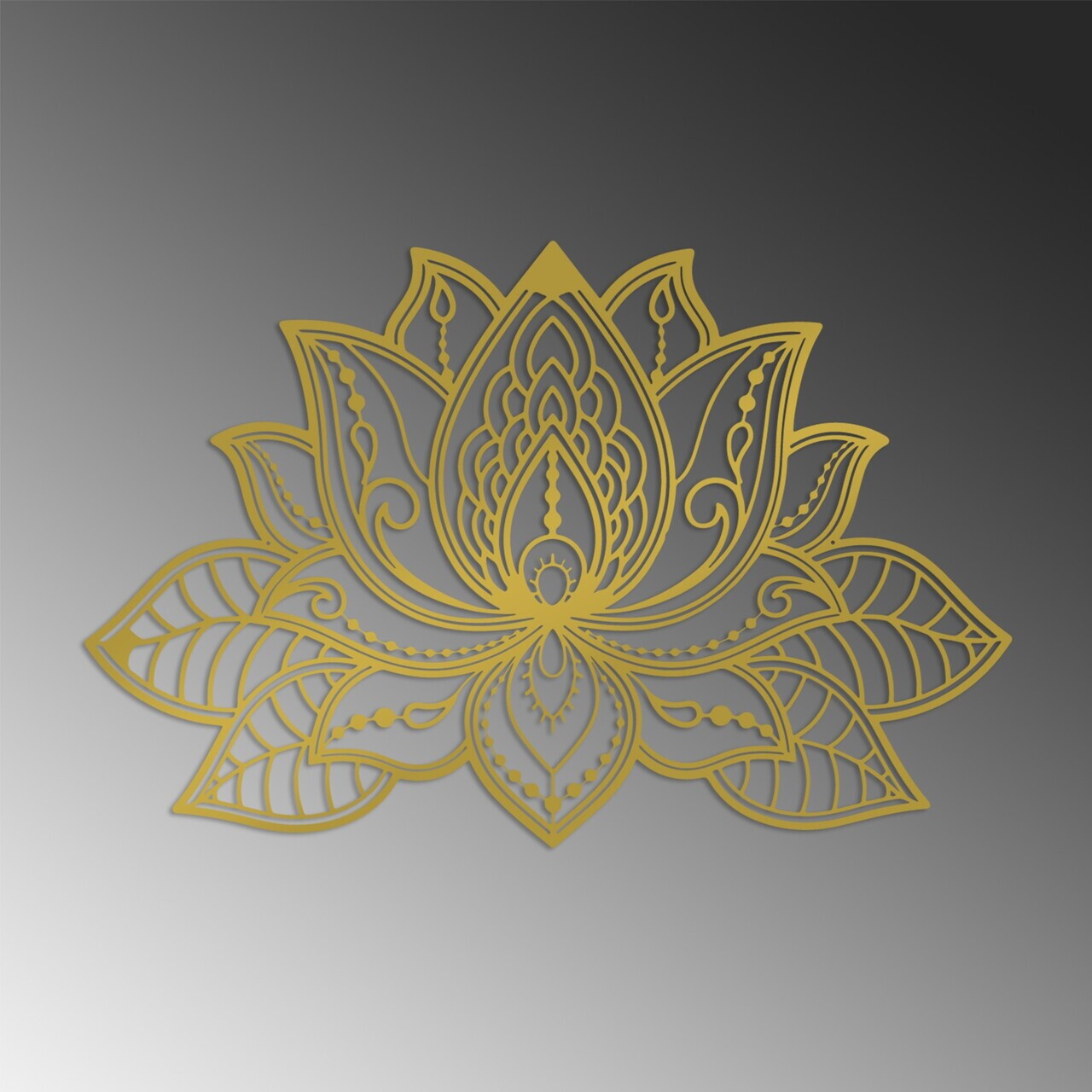 Decoratiune de perete, Lotussa-2, Metal, (Grosime: 1,5 mm), Auriu — imaginea 5