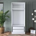 Dulap pentru haine, Hanah Home, BA253, 90x210x57.5 cm, Alb