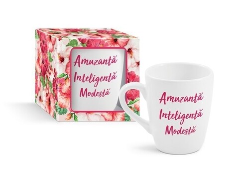 Cana amuzanta, inteligenta, modesta, 300 ml, portelan