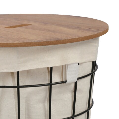 Cos de rufe, Puqa Design, Hazel, 33.5x35.5x60 cm, PAL, Stejar / Negru