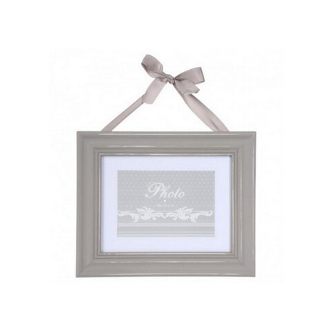 Rama foto, 121026, 29x24 cm, MDF/sticla/textil, gri