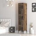 Dulap pentru haine, Hommy Craft, Kumsal P, 40x47.5x201.4 cm, PAL, Nuc / Antracit