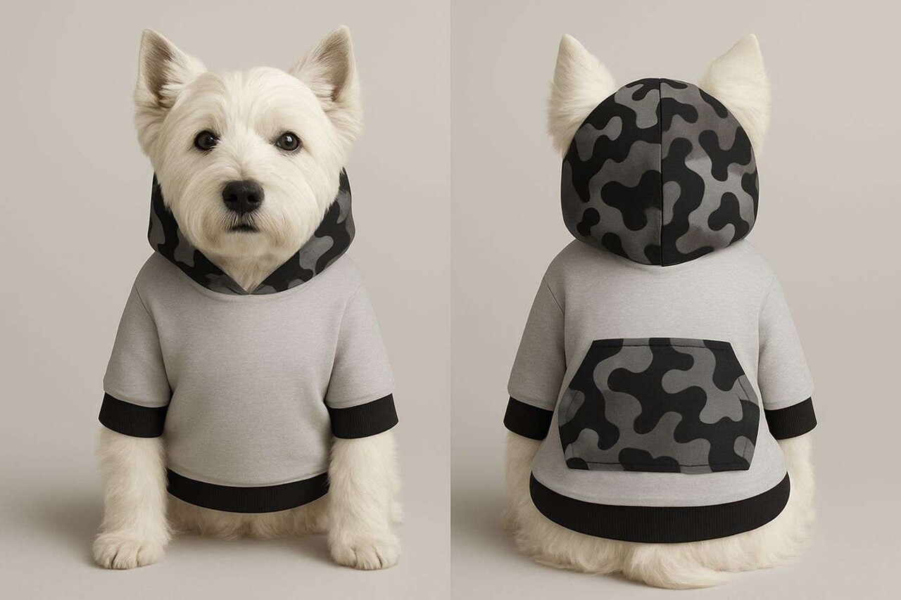 Hanorac pentru câini, Paws &amp; Whiskers, Graysoldiersweat, Gri - view 2