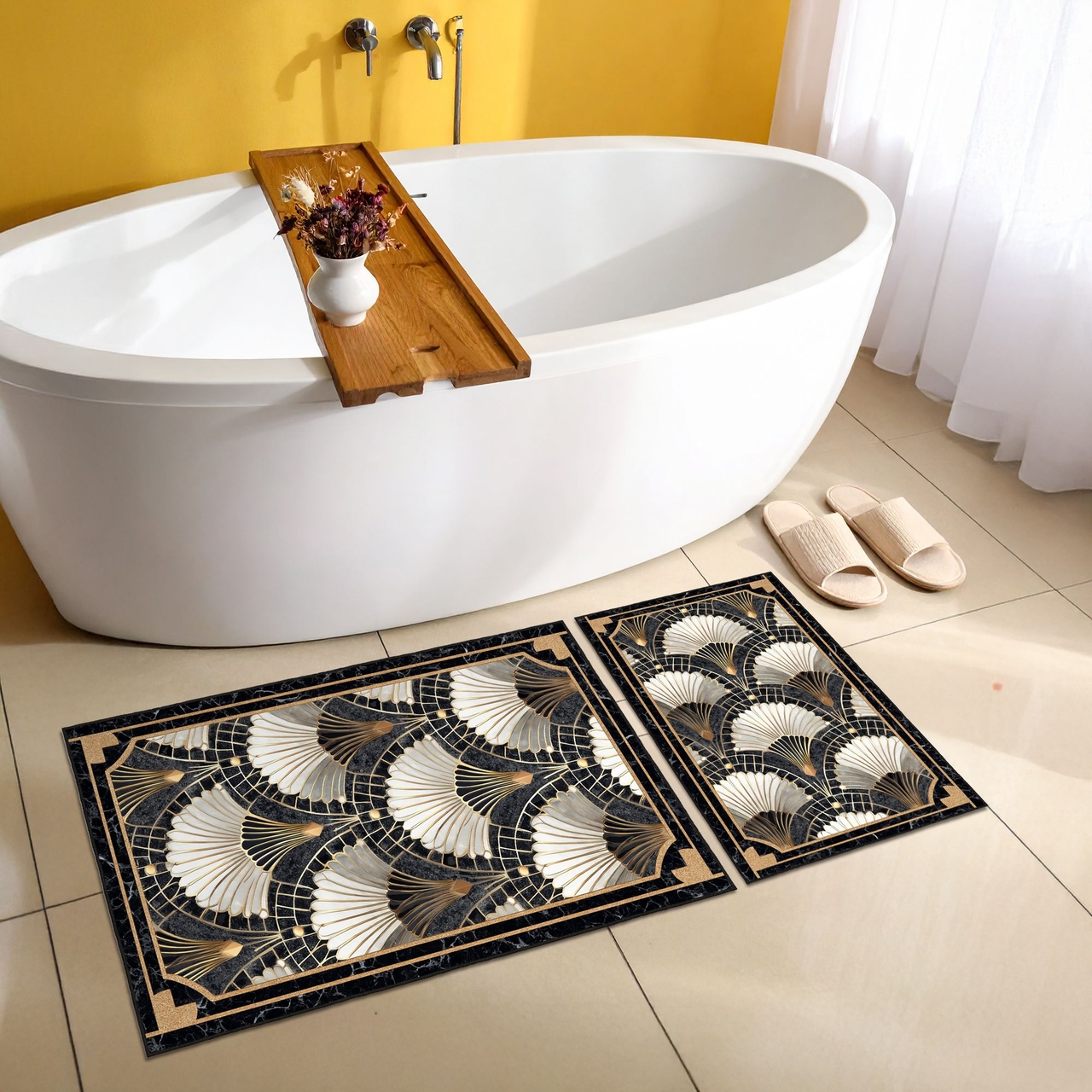 Set covorase de baie, L'essentiel Maison, Asr15, Negru - view 4