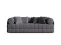 Canapea extensibila 3 locuri, Kemi, Cosmopolitan Design, 206x95x70 cm, catifea, gri inchis