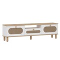 Comoda TV, Odessa, Bohem, 150x43x30 cm, PAL, Stejar Safir / Alb