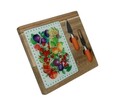 Set servire branzeturi, tocator si cutite, Le Primizie, Brandani, 23x26 cm, lemn de salcam/sticla