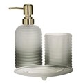 Set de baie InArt, 3 piese, sticla, gri/verde
