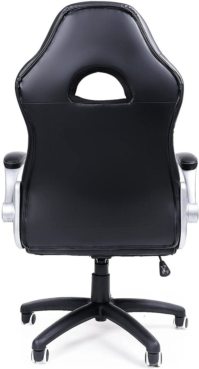 Scaun De Birou Ergonomic Gaming, Vasagle, Piele Ecologica, Negru/gri/alb