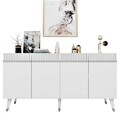 Set mobilier living, Olivia, Defne, PAL , Alb / Argintiu