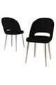 Set scaune (8 piese), Hanah Home, Pane, Negru / Crom