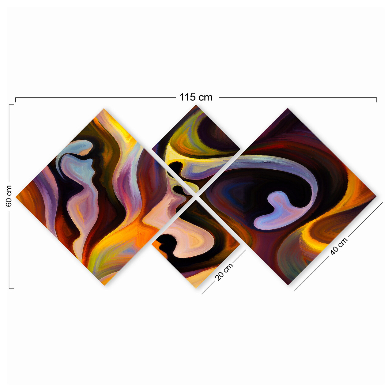 Set 4 tablouri decorative, 4MDF248687593, MDF, Imprimat UV, Multicolor