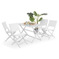 Set 4 scaune si masa dreptunghiulara pliabile BREEZE  alb