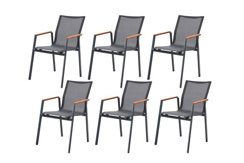 Set scaune de gradina 6 piese, divona, next chair, antracit