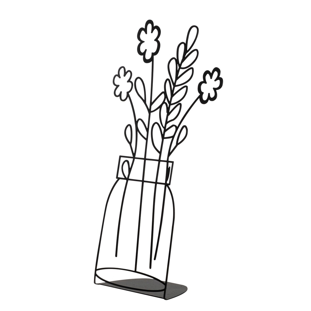 Decoratiune, Flowerpot, 30x53 cm, Metal, Negru - 2 | YEO