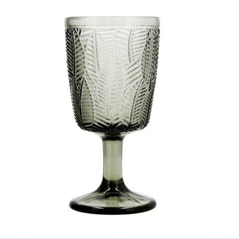 Set 6 pahare cu picior, Bidasoa, Gio, 330 ml, sticla, gri Bidasoa