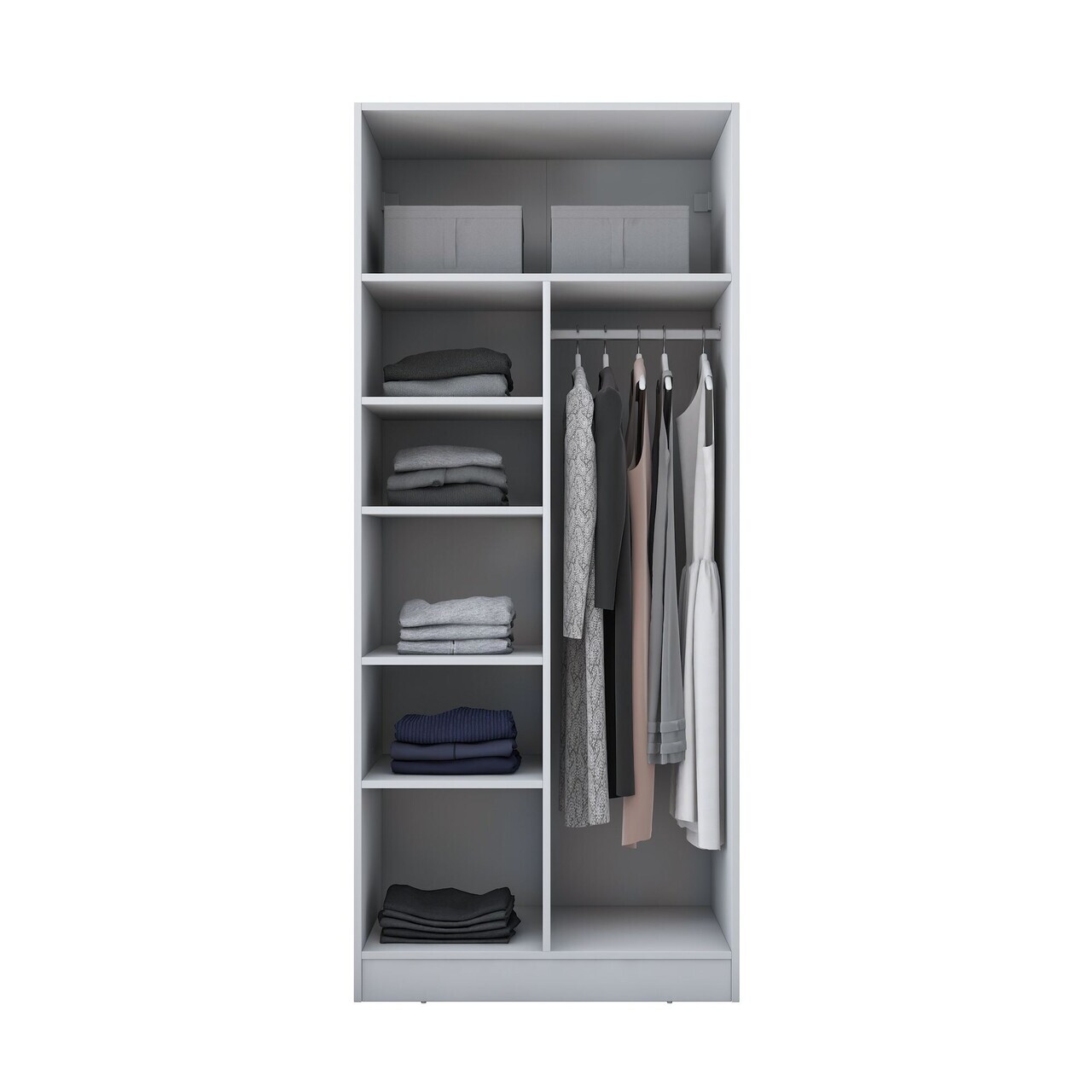Dulap pentru haine, Hanah Home, BA170, 90x210x57.5 cm, PAL melaminat, Alb - view 10
