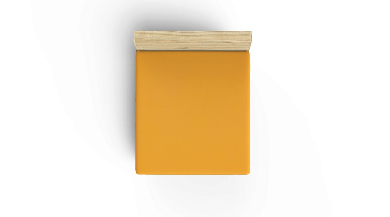 Cearceaf cu elastic pat dublu (IT), Mustard, Patik, Bumbac