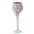 Set 3 suporturi pentru lumanari Minou, Boltze, 20-30 cm, sticla, roz inchis