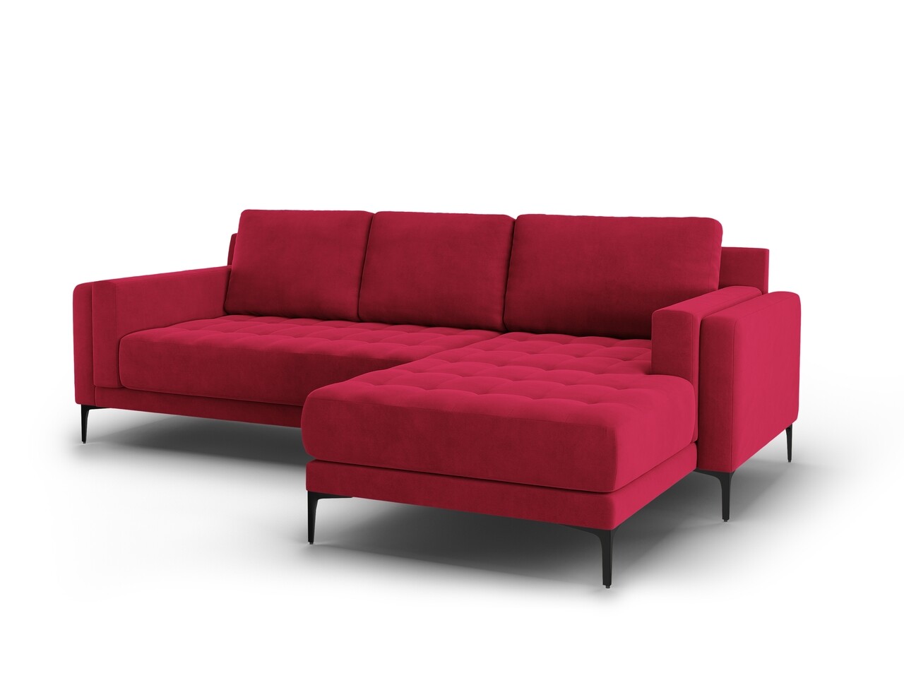 Coltar Dreapta, Orrino, Mazzini Sofas, 4 Locuri, 242x164x82 Cm, Catifea, Rosu Vin