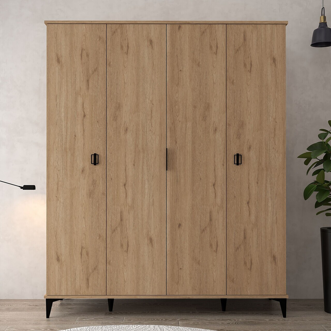 Dulap pentru haine Hanah Home Neva 6401 164x200x52 cm PAL Maro