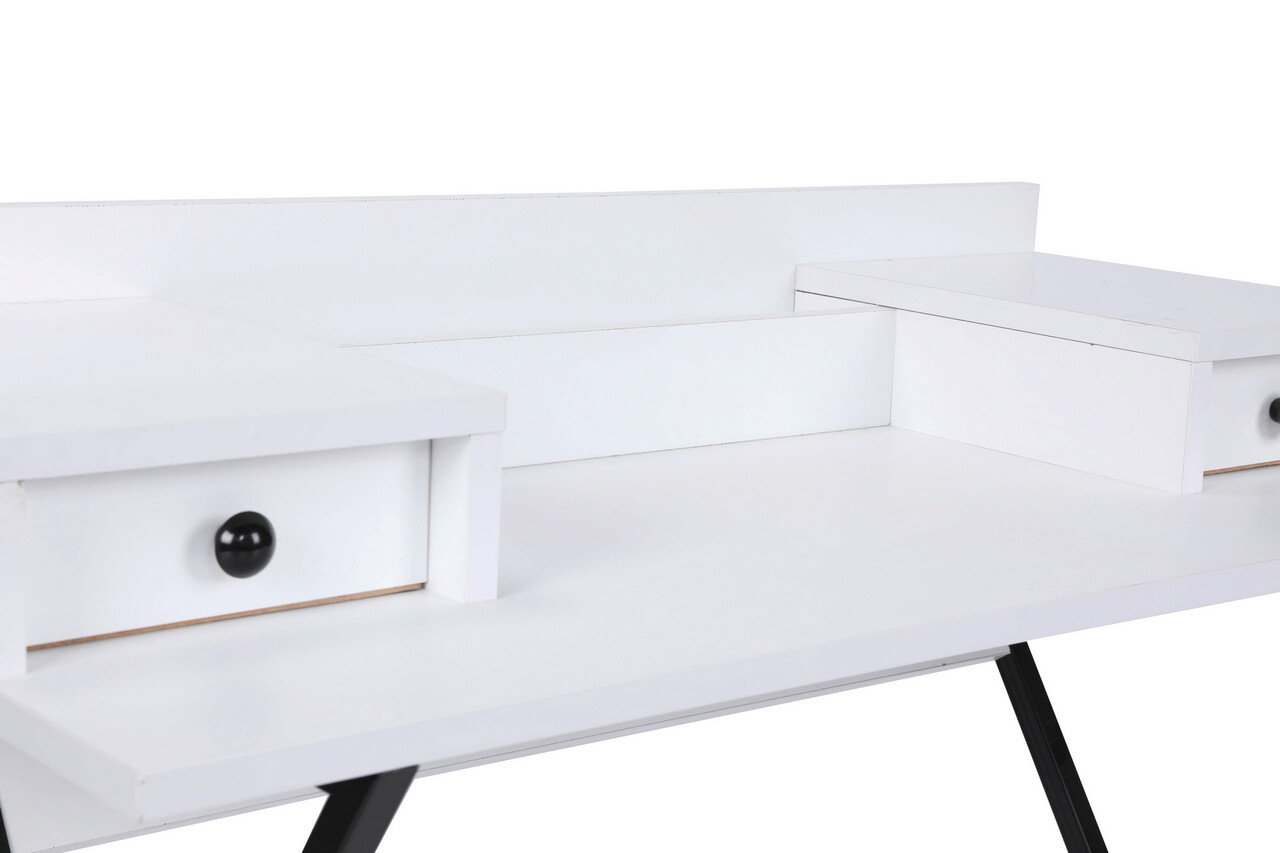 Masa de toaleta / machiaj, Mod Design, Phuket, 100x50x89 cm, Alb/Negru