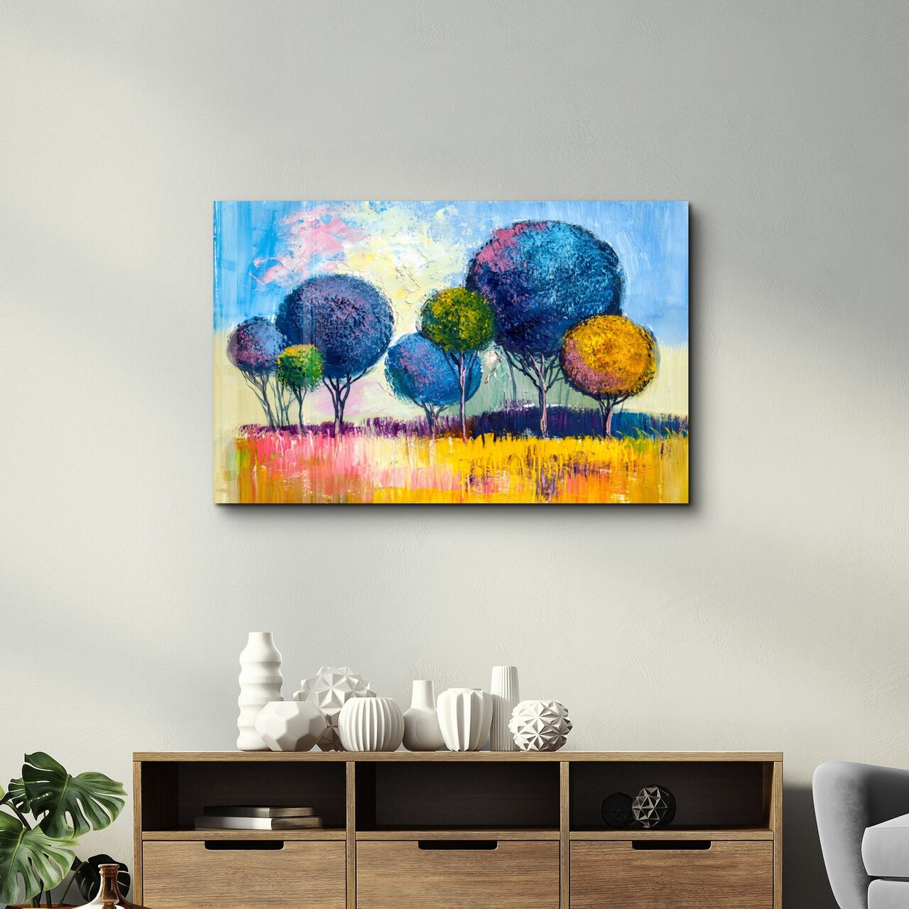 Tablou decorativ, OGLS-5051, Dimensiuni: 70 x 110 cm, Multicolor - view 2