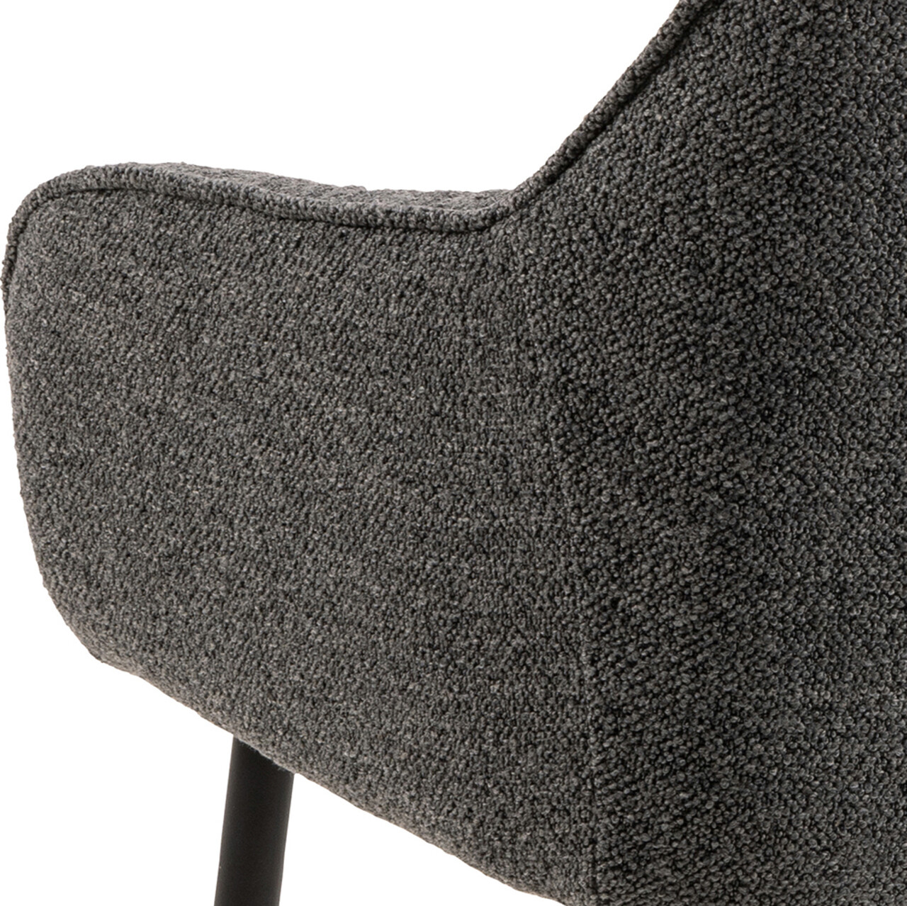 Scaun Brooke, Actona, 58x55x83 cm, tesatura Boucle/otel, antracit - view 2