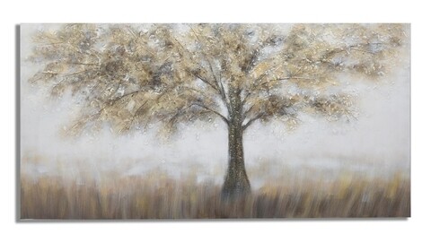 Tablou decorativ Tree Dark – A, Mauro Ferretti, 70×140 cm, pictat manual, canvas/lemn de pin 70x140