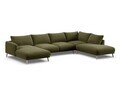 Coltar panoramic dreapta 6 locuri, Naomi, Micadoni Home, 365x235x75 cm, catifea, verde