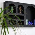 Raft de perete, Evila Originals, Cry003-S, 35x23x6 cm, Lemn masiv, Negru