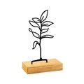 Decoratiune, Sapling, 28x8x17 cm, Metal, Lemn/Negru