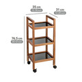 Organizator baie Fondi, Wenko, 35x31x76.5 cm, lemn acacia/sticla/plastic, maro/negru