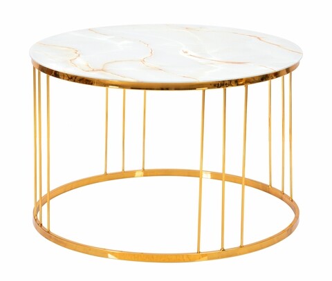 Masuta de cafea Simple Paris, Mauro Ferretti, Ø 70×46 cm, fier, auriu 70x46 imagine noua 2022