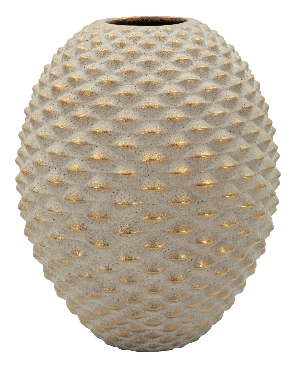 Vaza decorativa, Mauro Ferretti, Pepipas, 29.5x36 cm, ceramica, gri/auriu - view 5