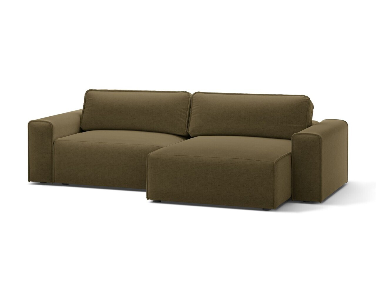Coltar extensibil dreapta 3 locuri, Victor, Micadoni Home, 246x148x83 cm, tesatura structurata, verde — imaginea 2