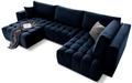 Coltar extensibil stanga 6 locuri ELTAP, LT-40LO, Bonito, 350x175x92 cm, lemn/poliester, albastru inchis